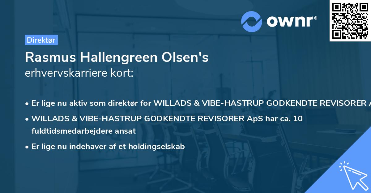 Rasmus Hallengreen Olsen's erhvervskarriere kort