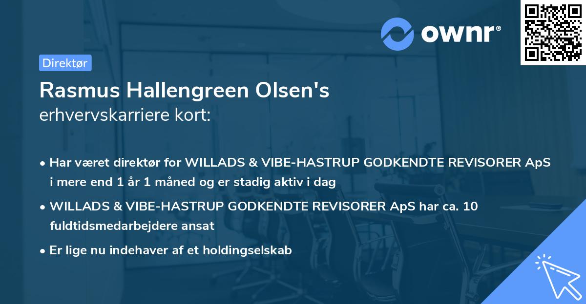 Rasmus Hallengreen Olsen's erhvervskarriere kort