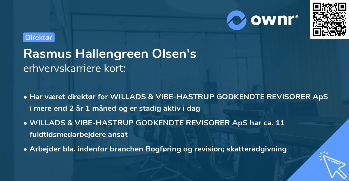 Rasmus Hallengreen Olsen's erhvervskarriere kort