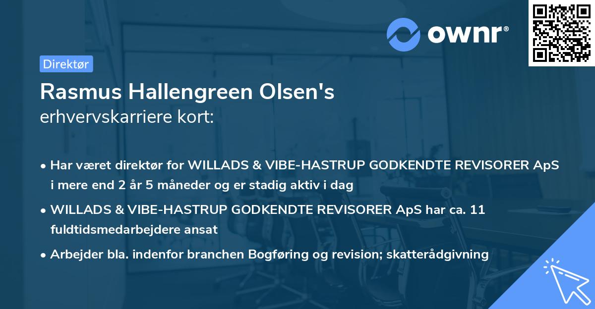 Rasmus Hallengreen Olsen's erhvervskarriere kort
