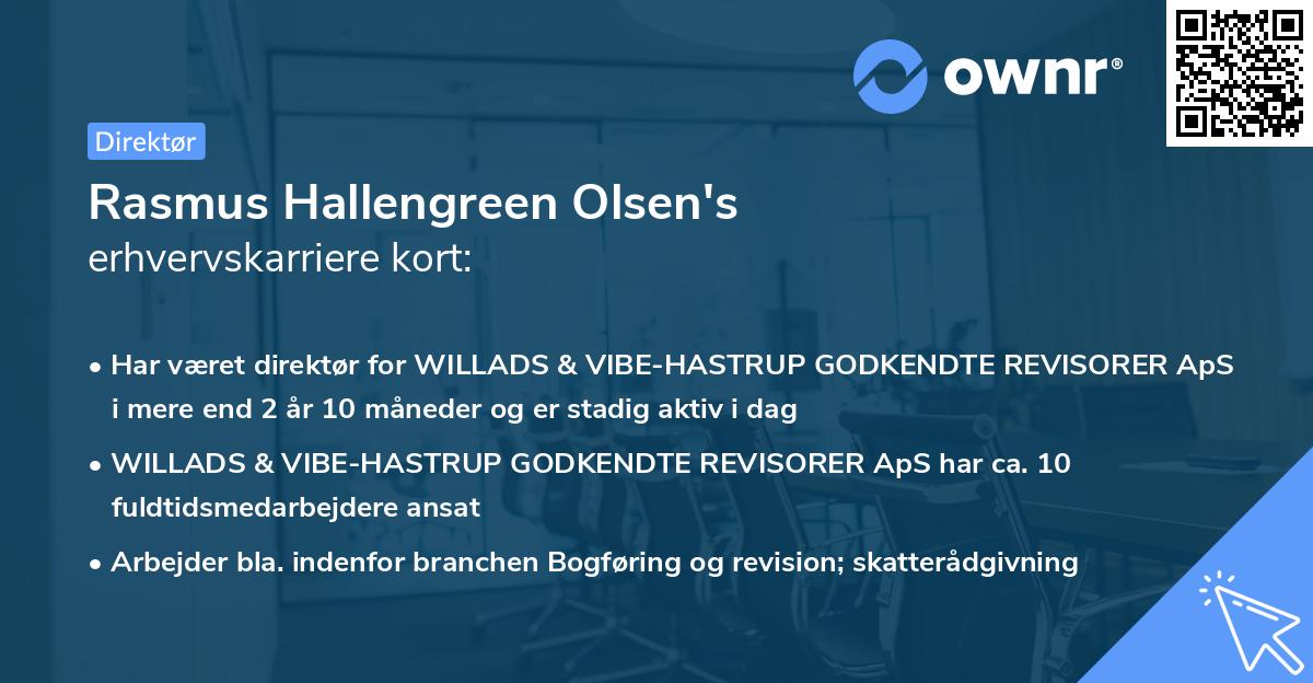 Rasmus Hallengreen Olsen's erhvervskarriere kort