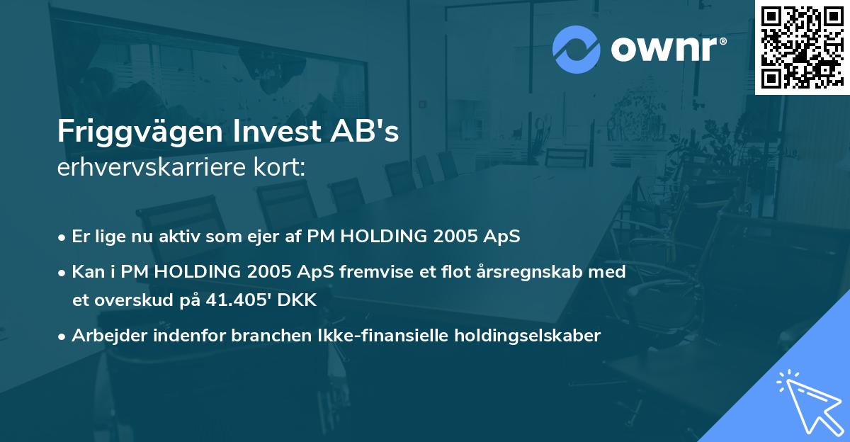 Friggvägen Invest AB's erhvervskarriere kort