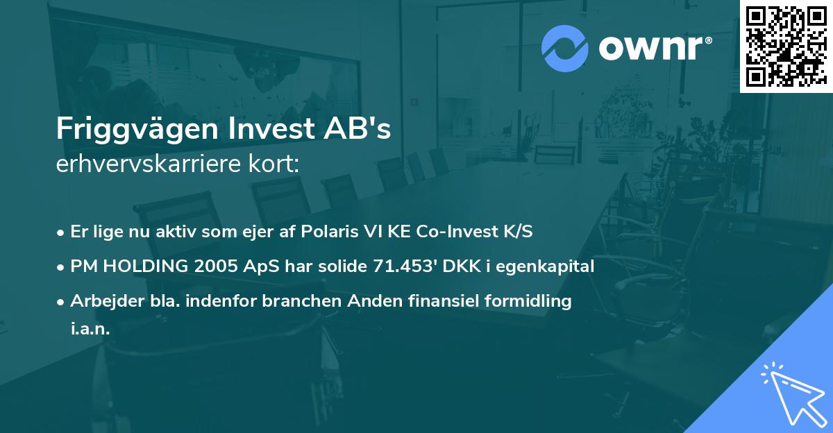 Friggvägen Invest AB's erhvervskarriere kort