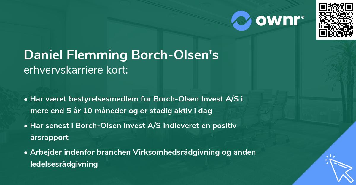 Daniel Flemming Borch-Olsen's erhvervskarriere kort