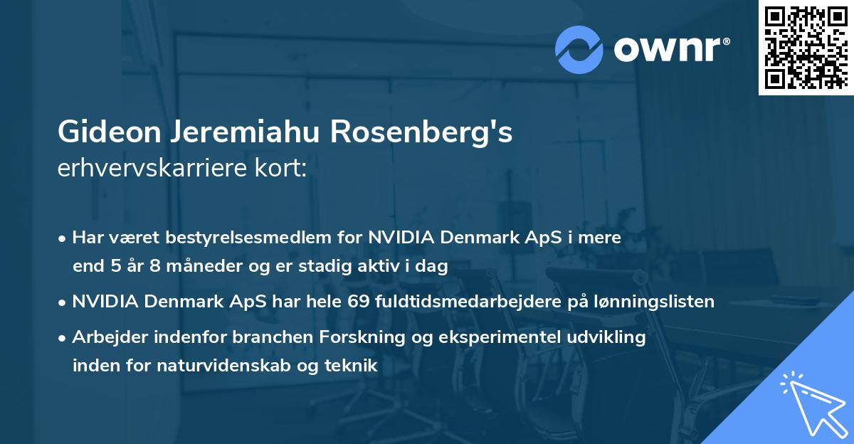 Gideon Jeremiahu Rosenberg's erhvervskarriere kort