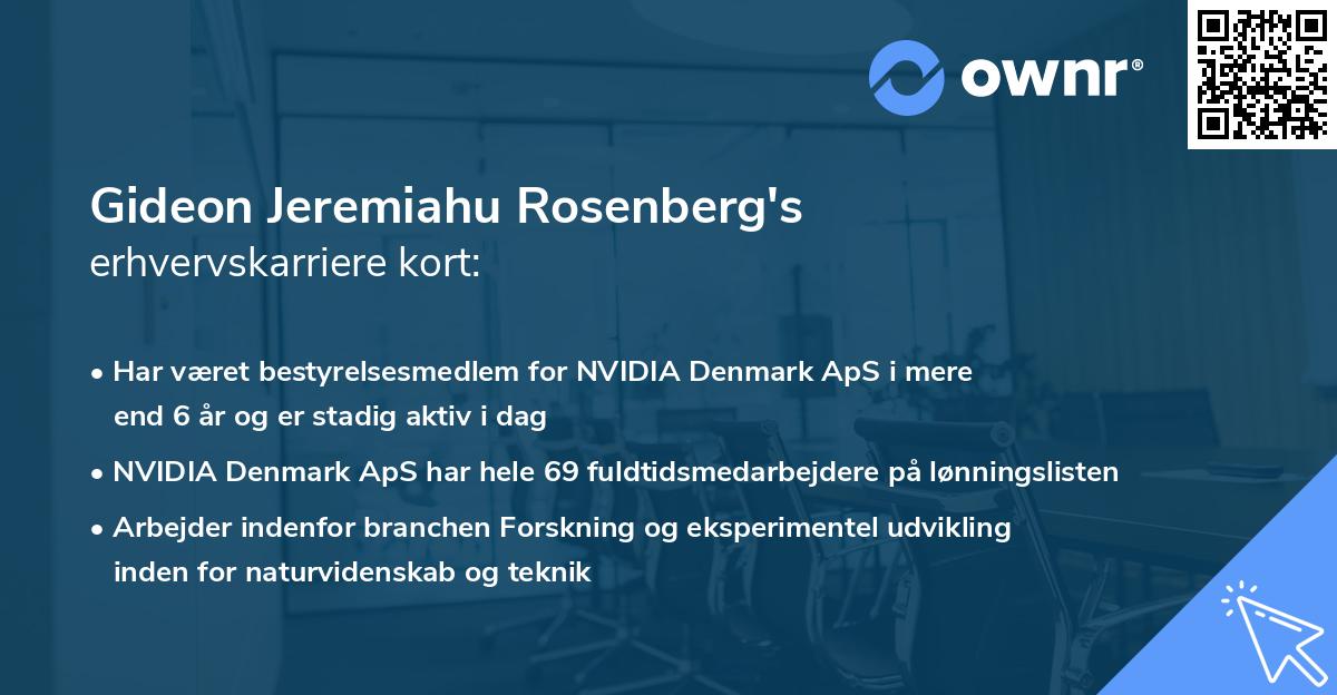 Gideon Jeremiahu Rosenberg's erhvervskarriere kort