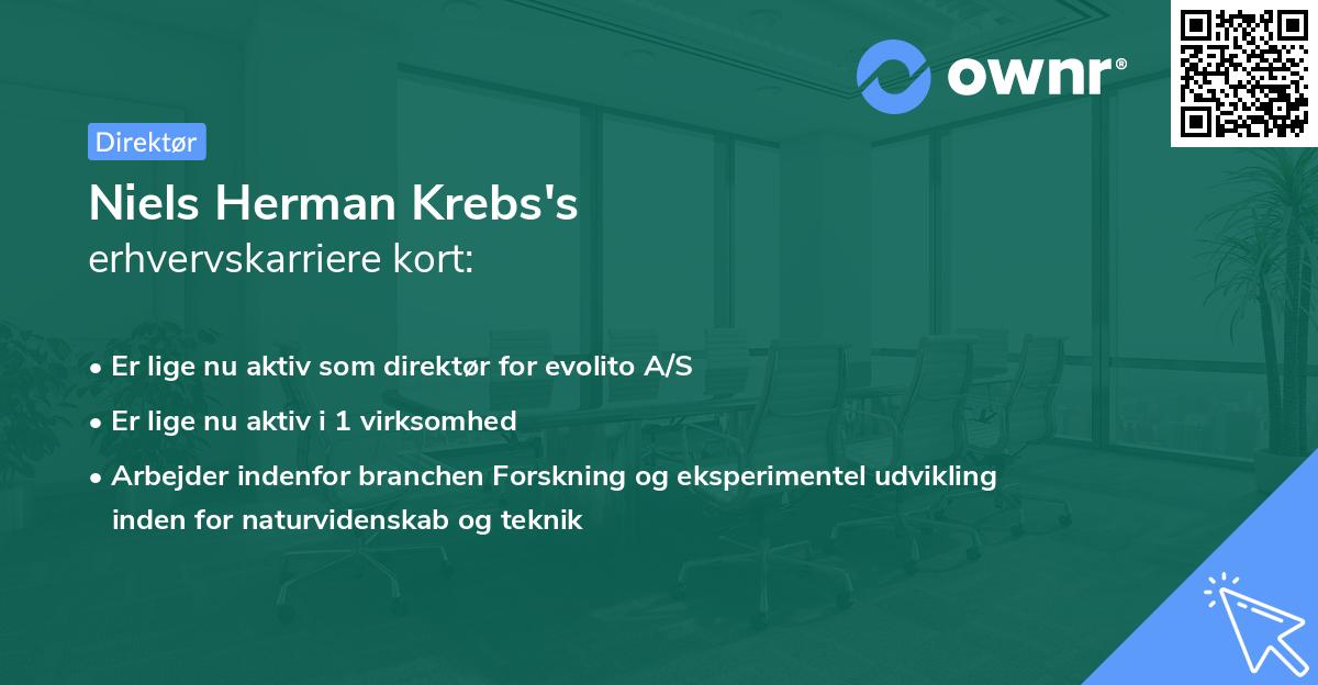 Niels Herman Krebs's erhvervskarriere kort