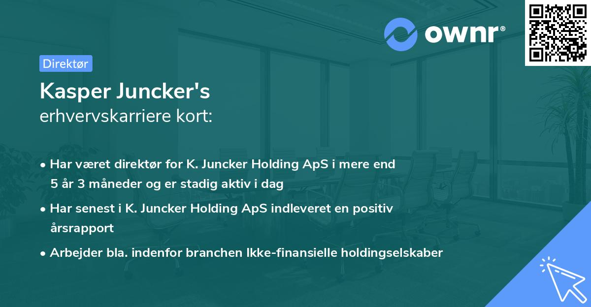 Kasper Juncker's erhvervskarriere kort