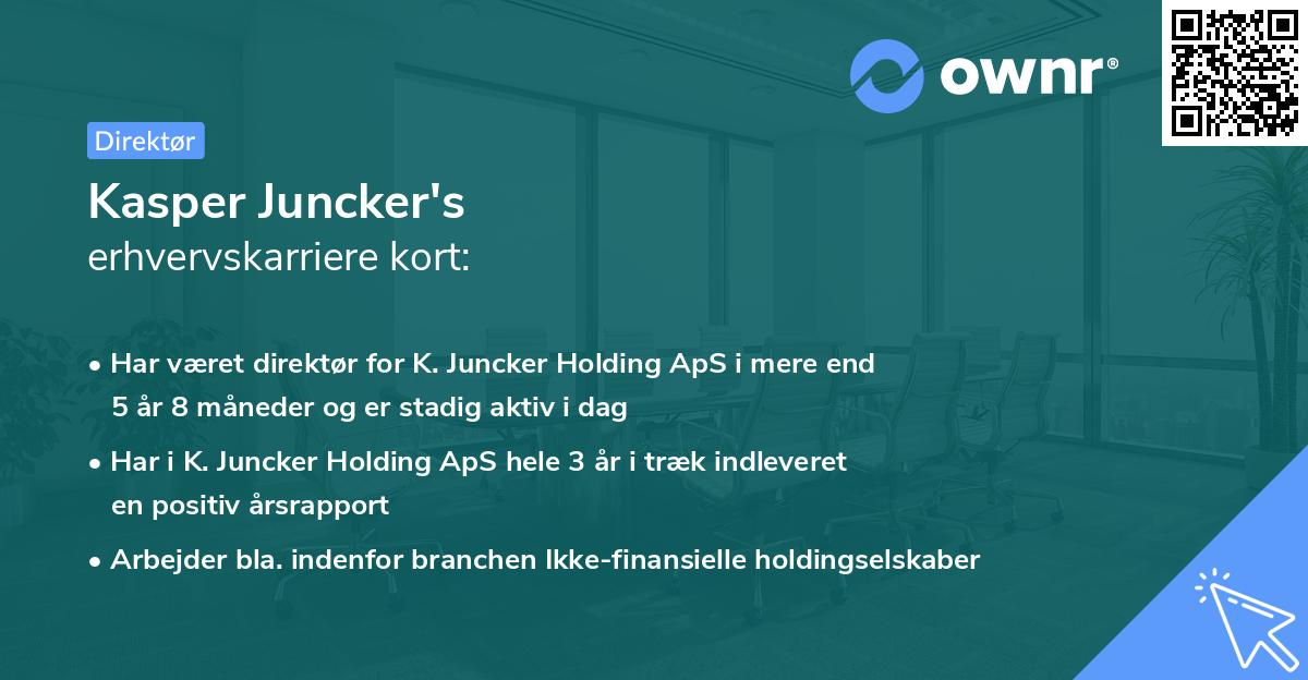 Kasper Juncker's erhvervskarriere kort