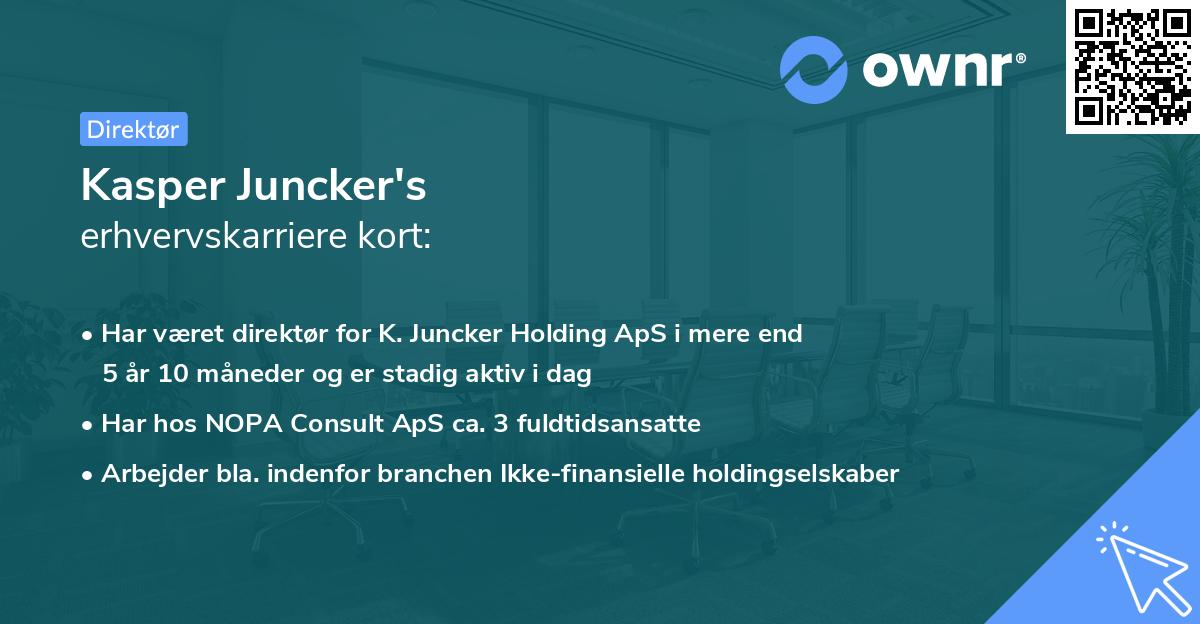 Kasper Juncker's erhvervskarriere kort