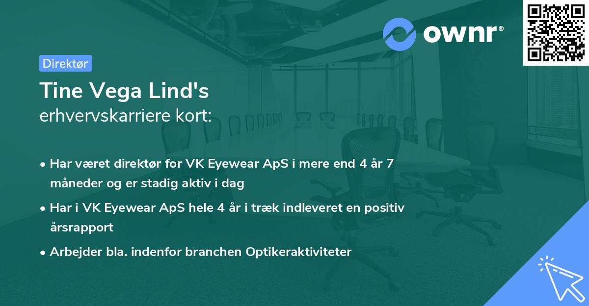Tine Vega Lind's erhvervskarriere kort