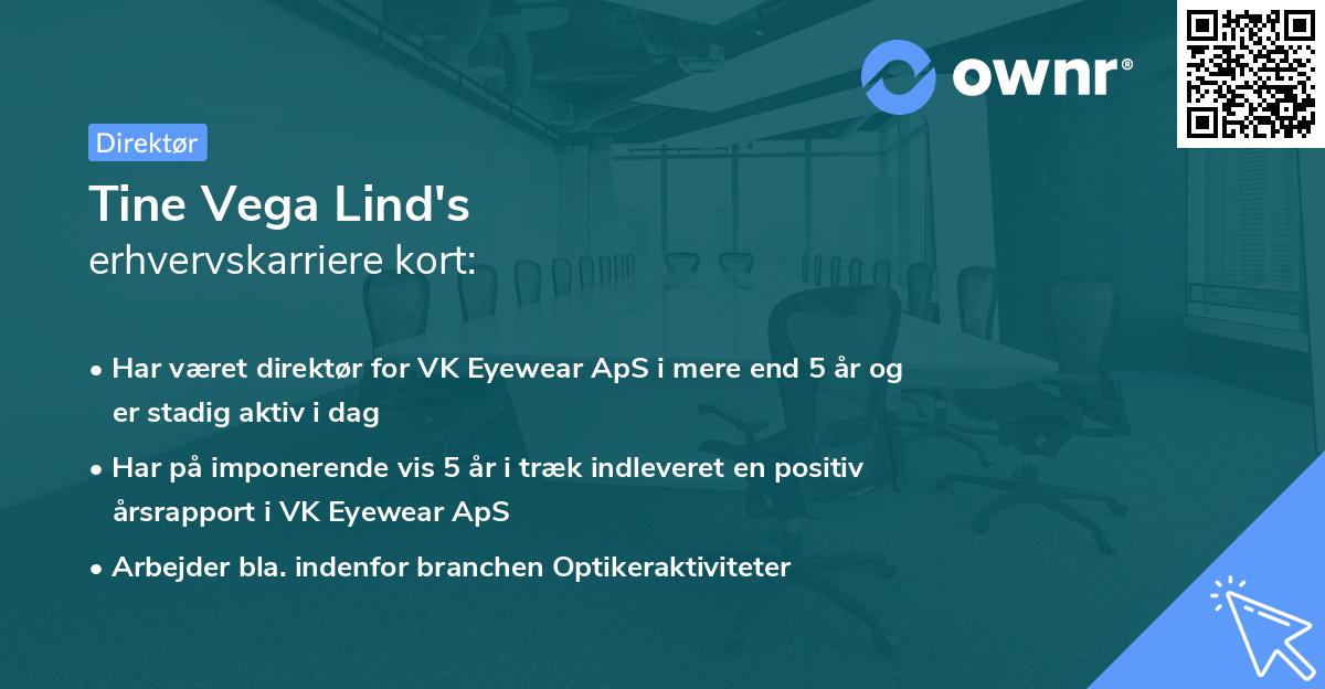 Tine Vega Lind's erhvervskarriere kort