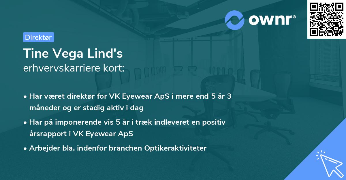 Tine Vega Lind's erhvervskarriere kort