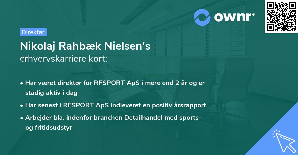 Nikolaj Rahbæk Nielsen's erhvervskarriere kort