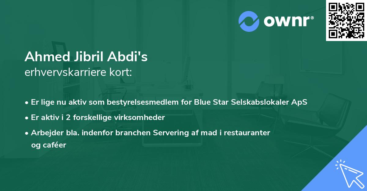 Ahmed Jibril Abdi's erhvervskarriere kort