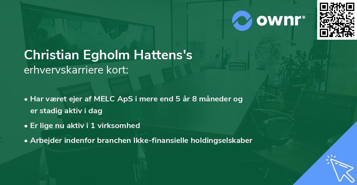 Christian Egholm Hattens's erhvervskarriere kort