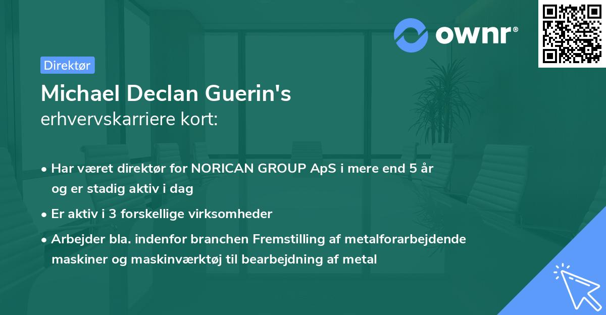 Michael Declan Guerin's erhvervskarriere kort