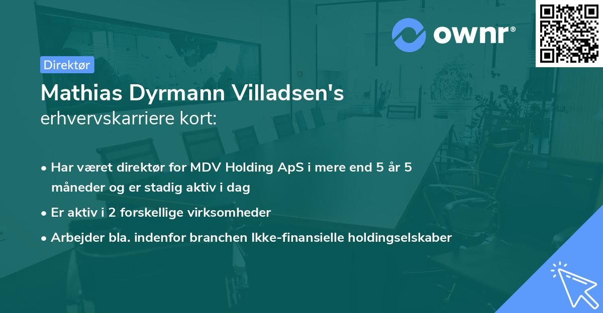 Mathias Dyrmann Villadsen's erhvervskarriere kort