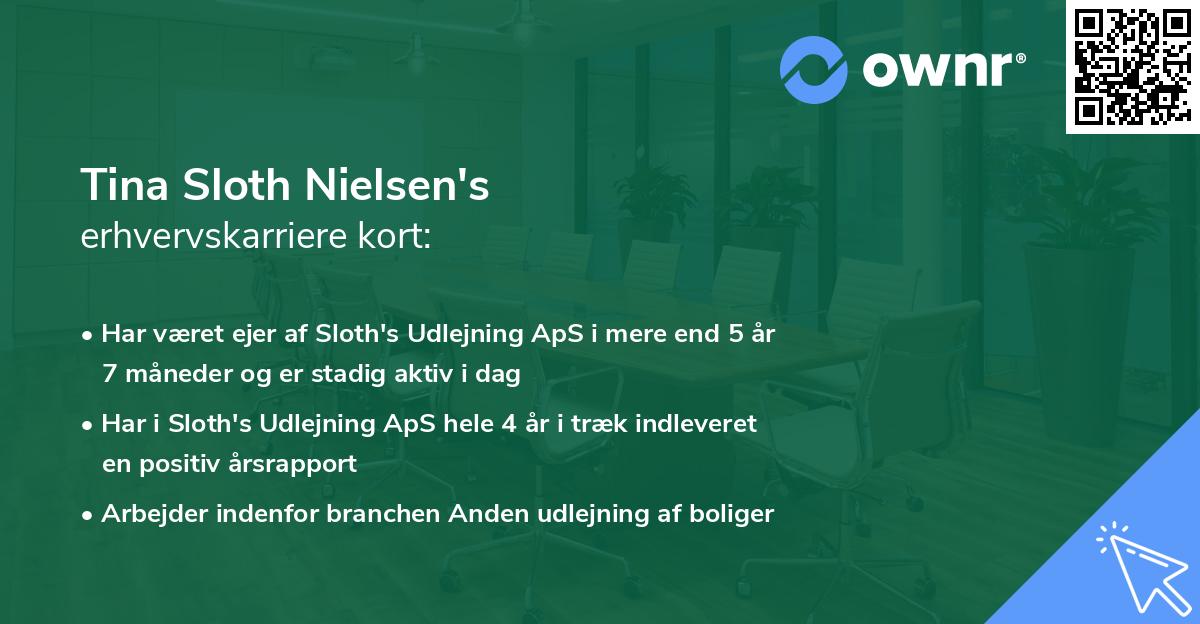 Tina Sloth Nielsen's erhvervskarriere kort