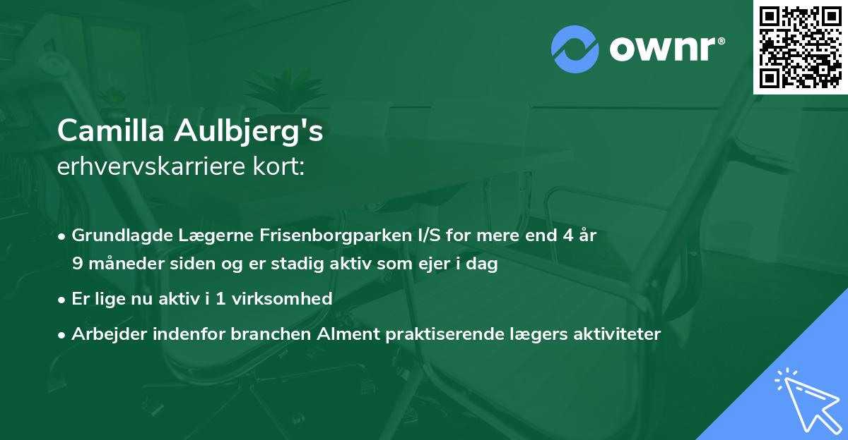 Camilla Aulbjerg's erhvervskarriere kort