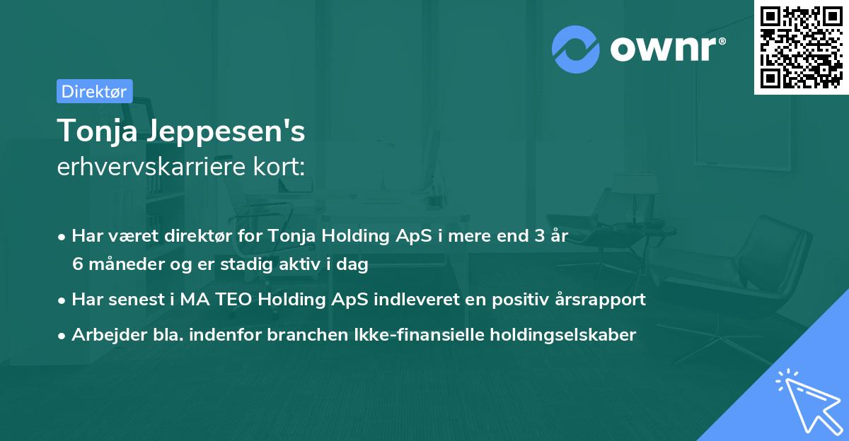 Tonja Jeppesen's erhvervskarriere kort
