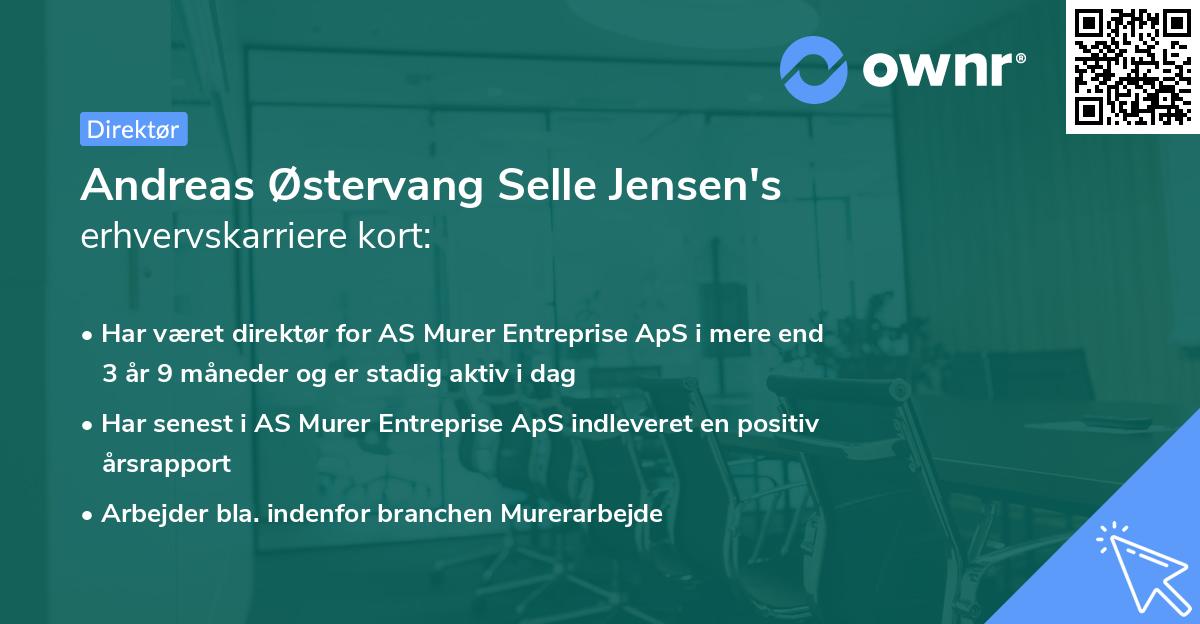 Andreas Østervang Selle Jensen's erhvervskarriere kort