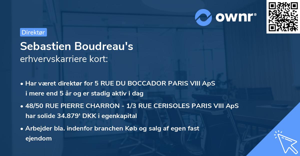 Sebastien Boudreau's erhvervskarriere kort