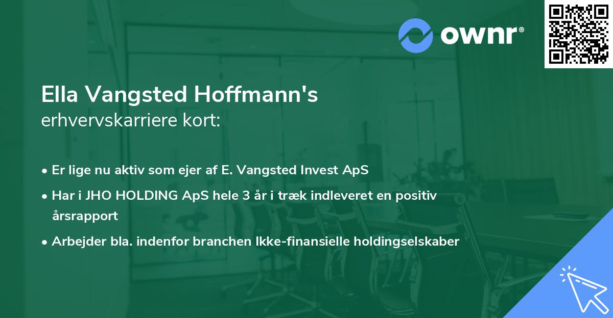 Ella Vangsted Hoffmann's erhvervskarriere kort