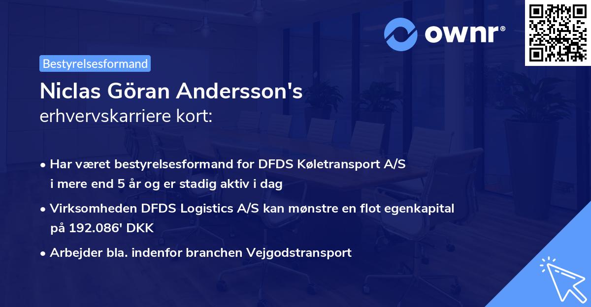 Niclas Göran Andersson's erhvervskarriere kort
