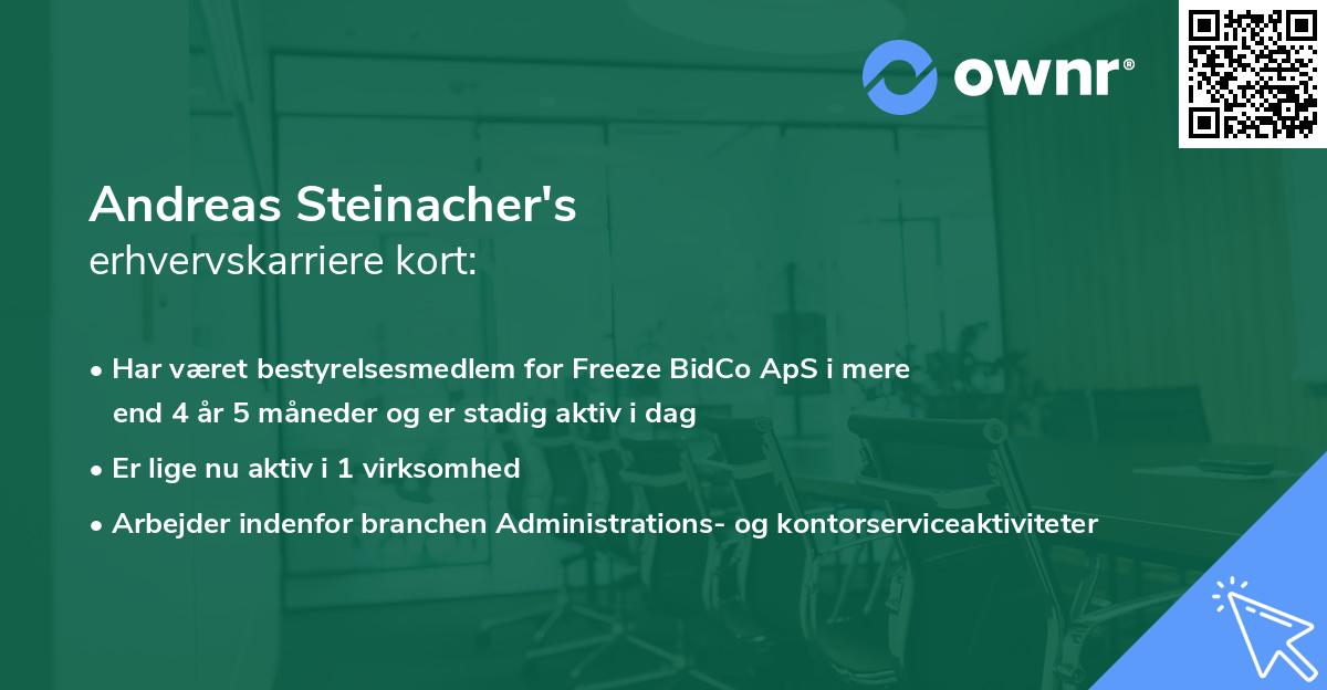 Andreas Steinacher's erhvervskarriere kort