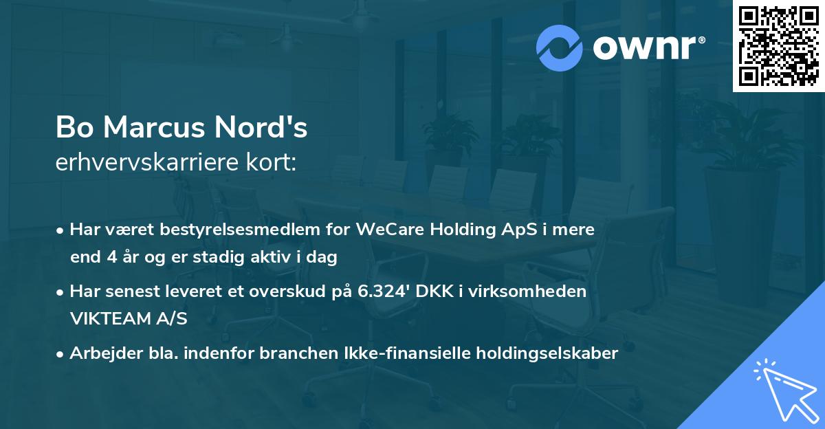 Bo Marcus Nord's erhvervskarriere kort