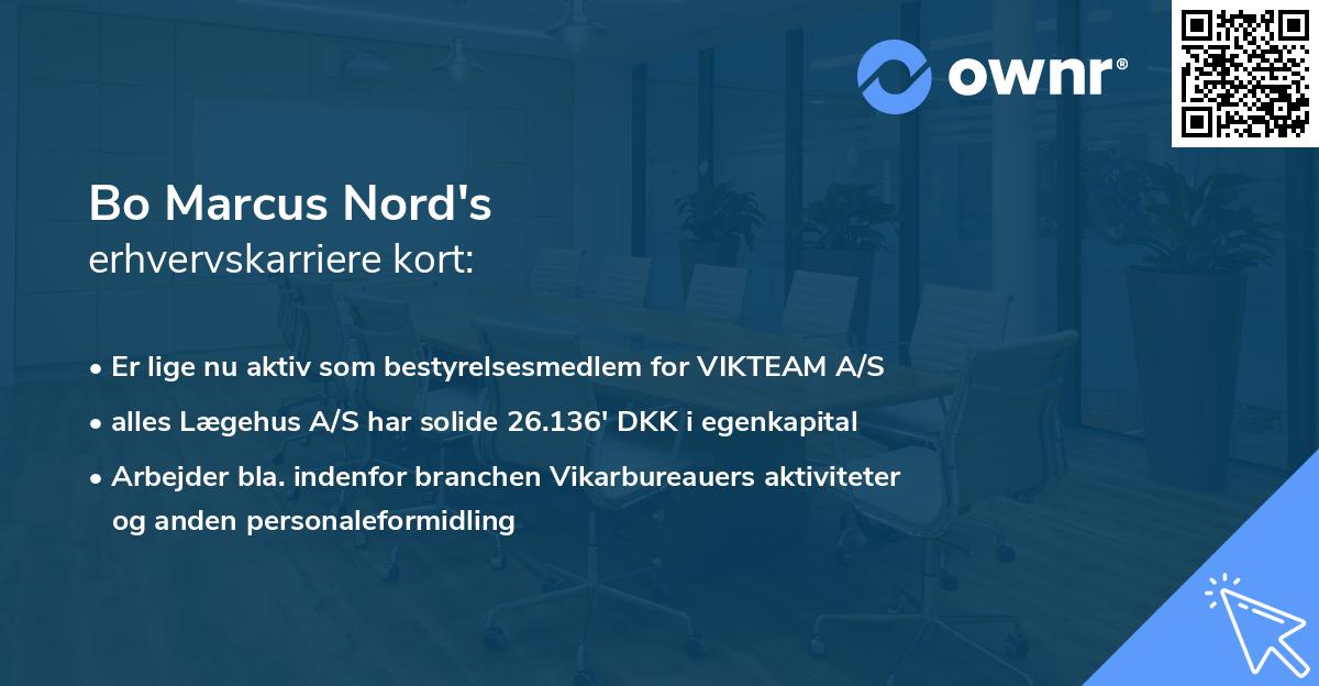 Bo Marcus Nord's erhvervskarriere kort