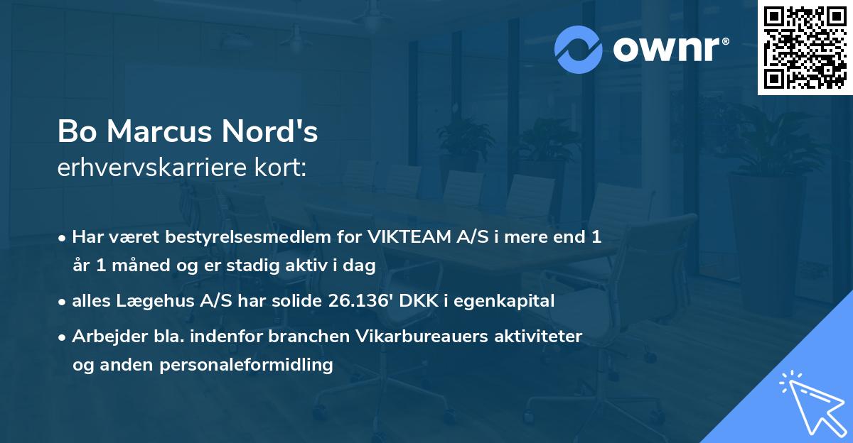 Bo Marcus Nord's erhvervskarriere kort
