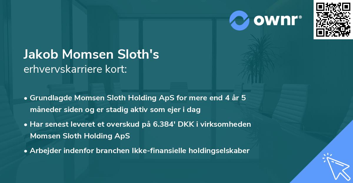 Jakob Momsen Sloth's erhvervskarriere kort