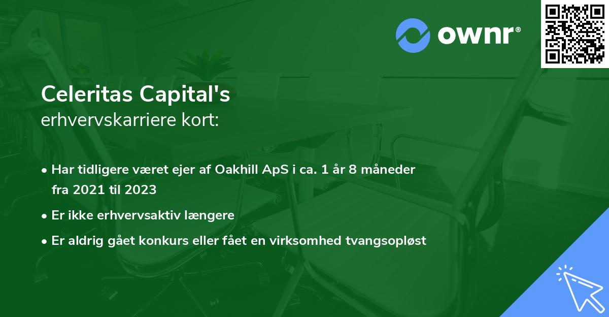 Celeritas Capital's erhvervskarriere kort
