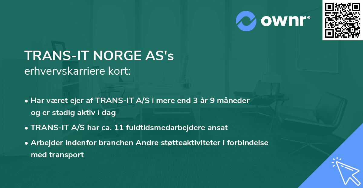 TRANS-IT NORGE AS's erhvervskarriere kort