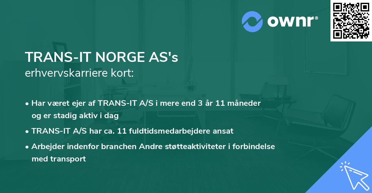 TRANS-IT NORGE AS's erhvervskarriere kort