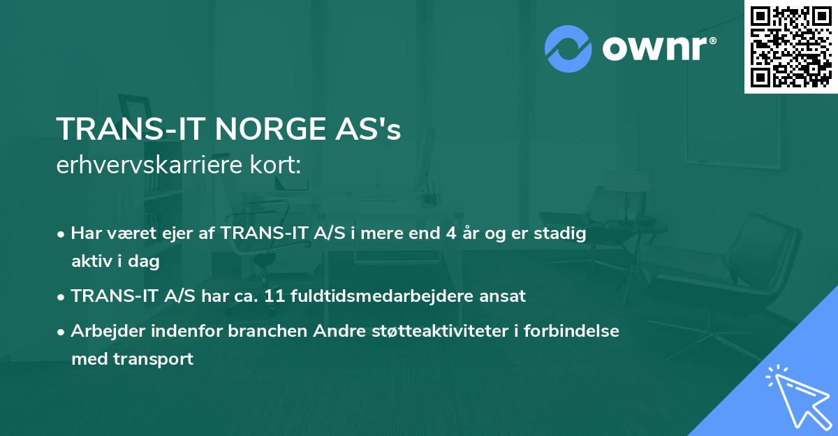 TRANS-IT NORGE AS's erhvervskarriere kort