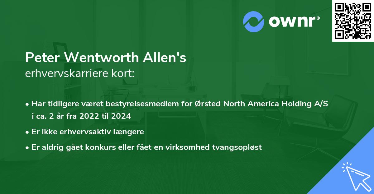 Peter Wentworth Allen's erhvervskarriere kort