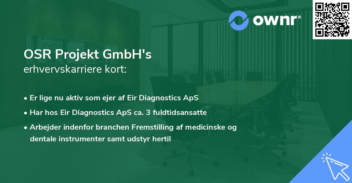 OSR Projekt GmbH's erhvervskarriere kort