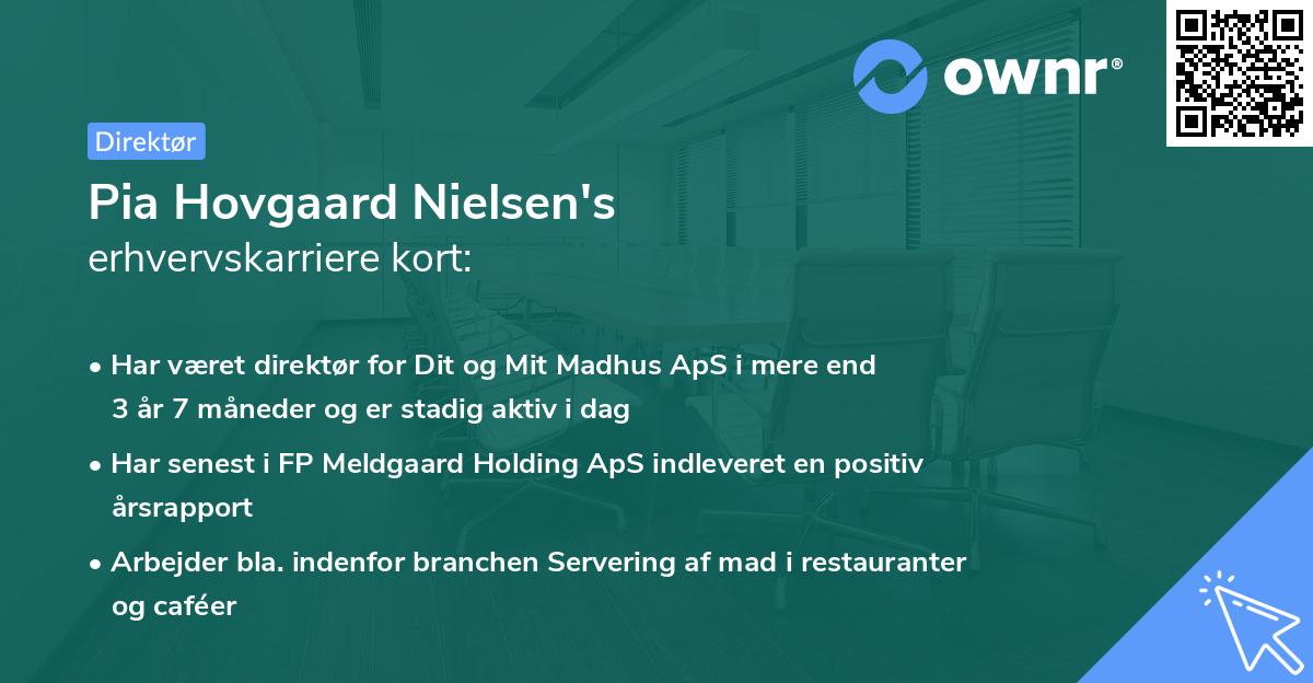 Pia Hovgaard Nielsen's erhvervskarriere kort