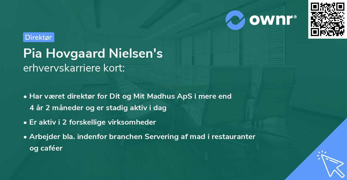 Pia Hovgaard Nielsen's erhvervskarriere kort