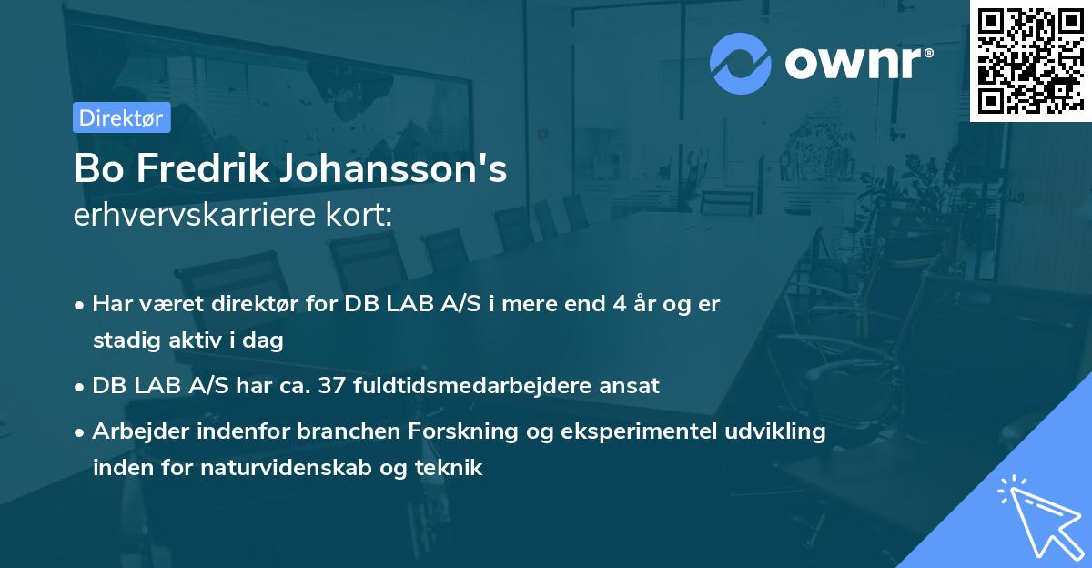 Bo Fredrik Johansson's erhvervskarriere kort