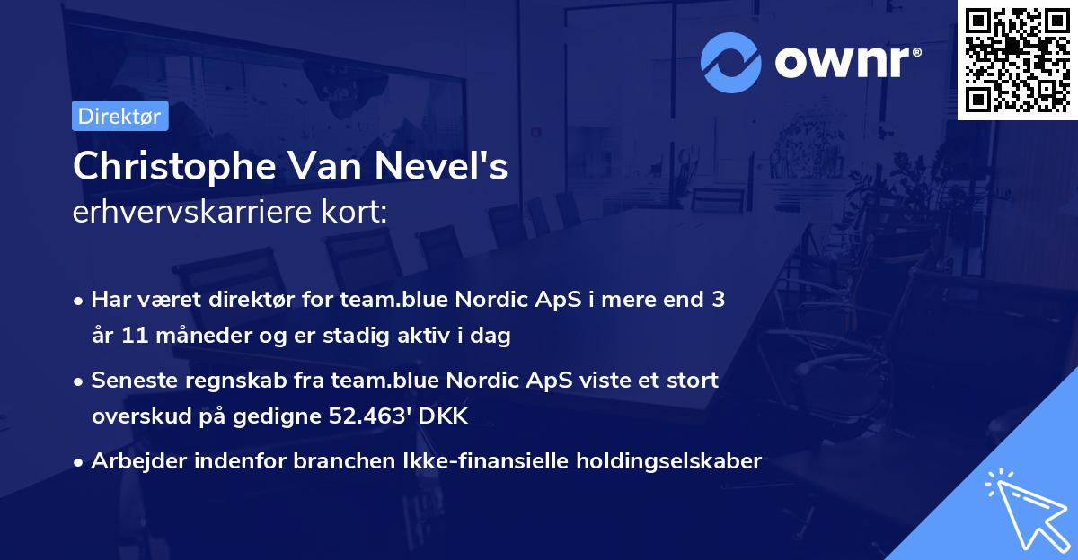 Christophe Van Nevel's erhvervskarriere kort