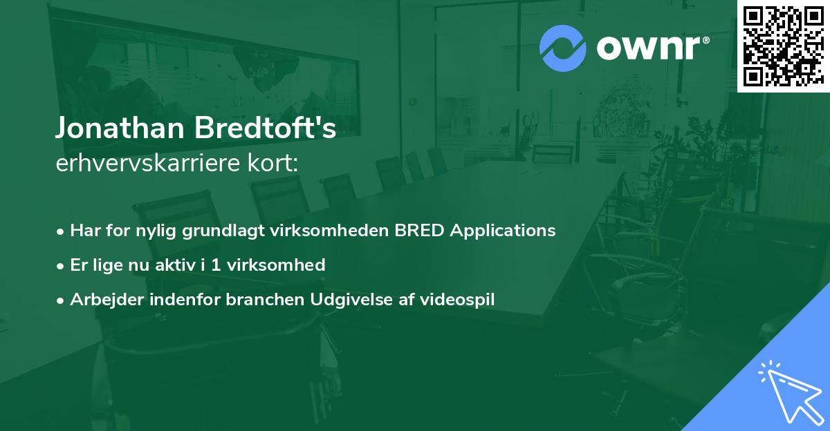 Jonathan Bredtoft's erhvervskarriere kort