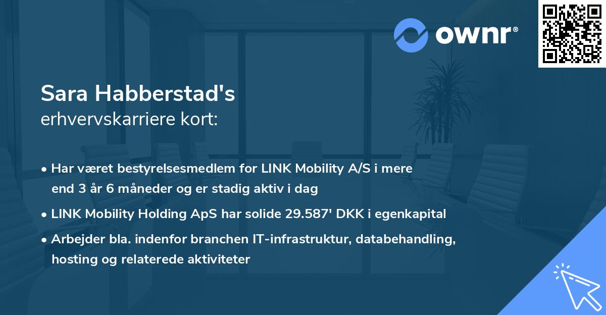 Sara Habberstad's erhvervskarriere kort