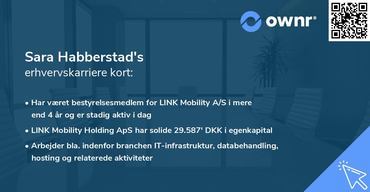 Sara Habberstad's erhvervskarriere kort