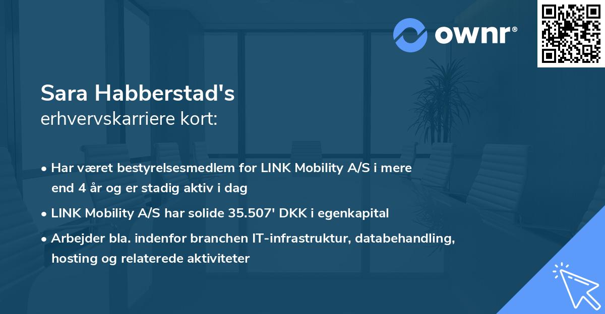Sara Habberstad's erhvervskarriere kort
