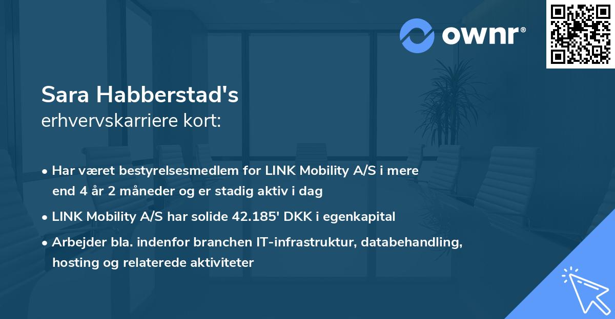 Sara Habberstad's erhvervskarriere kort