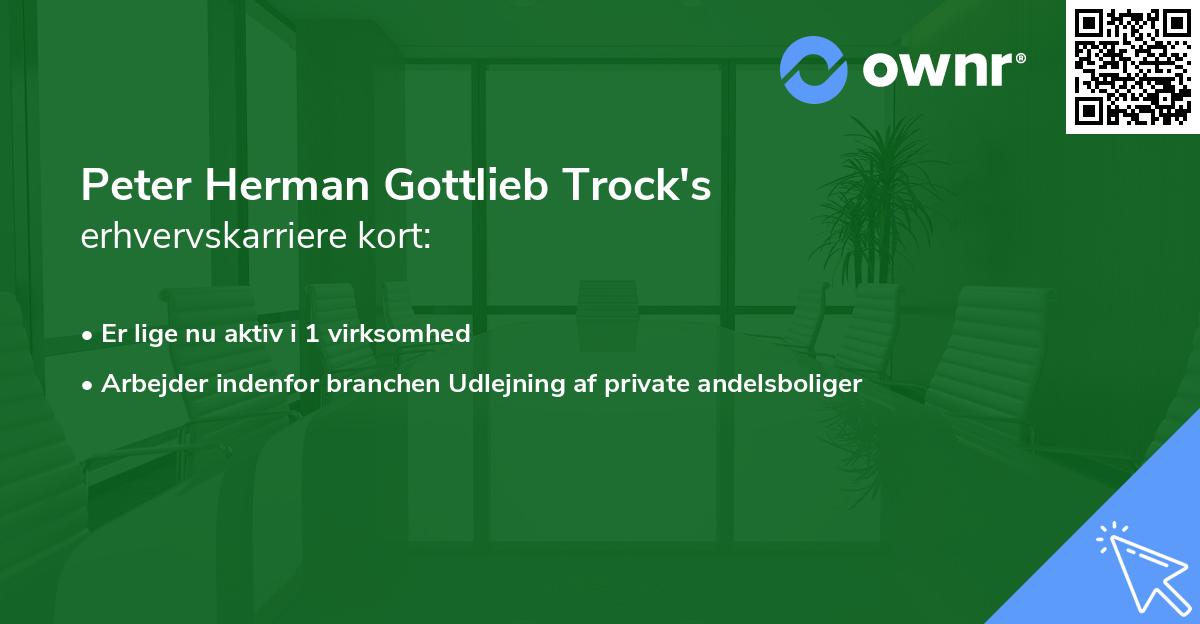 Peter Herman Gottlieb Trock's erhvervskarriere kort